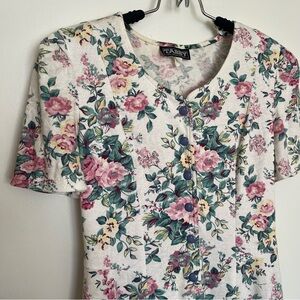 80’s corset back floral midi dress